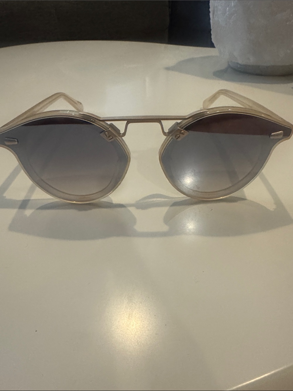 KREWE stl nylon Blonde Transparent Frames with Gray Gradient Lenses